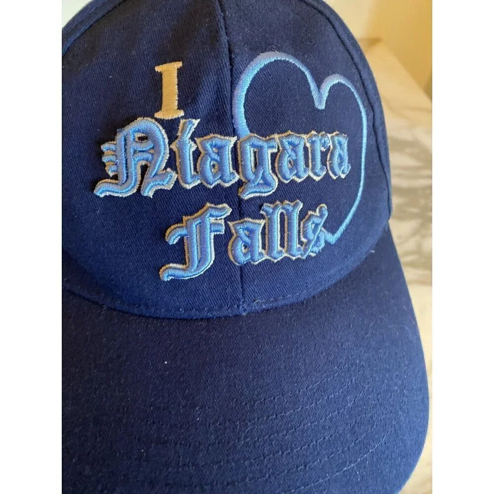 Canadian Souvenirs Niagara Falls Navy Blue Embroidered Baseball Cap Hat Canada